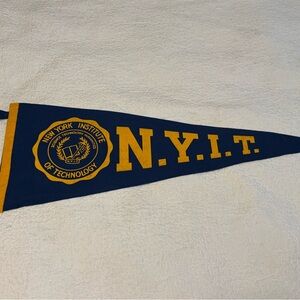 N.Y.I.T. Vintage Navy & Gold Pennant vintage 1965